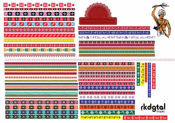 thumbnail Sambalpuri Border Design Vector Pack  Premium Odisha Pattern AI PSD CDR PNG